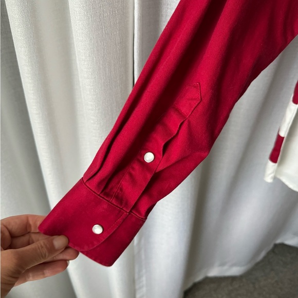 USA/America Flag Long Sleeve Men’s Button Up Snap Shirt Size Medium - Picture 7 of 8